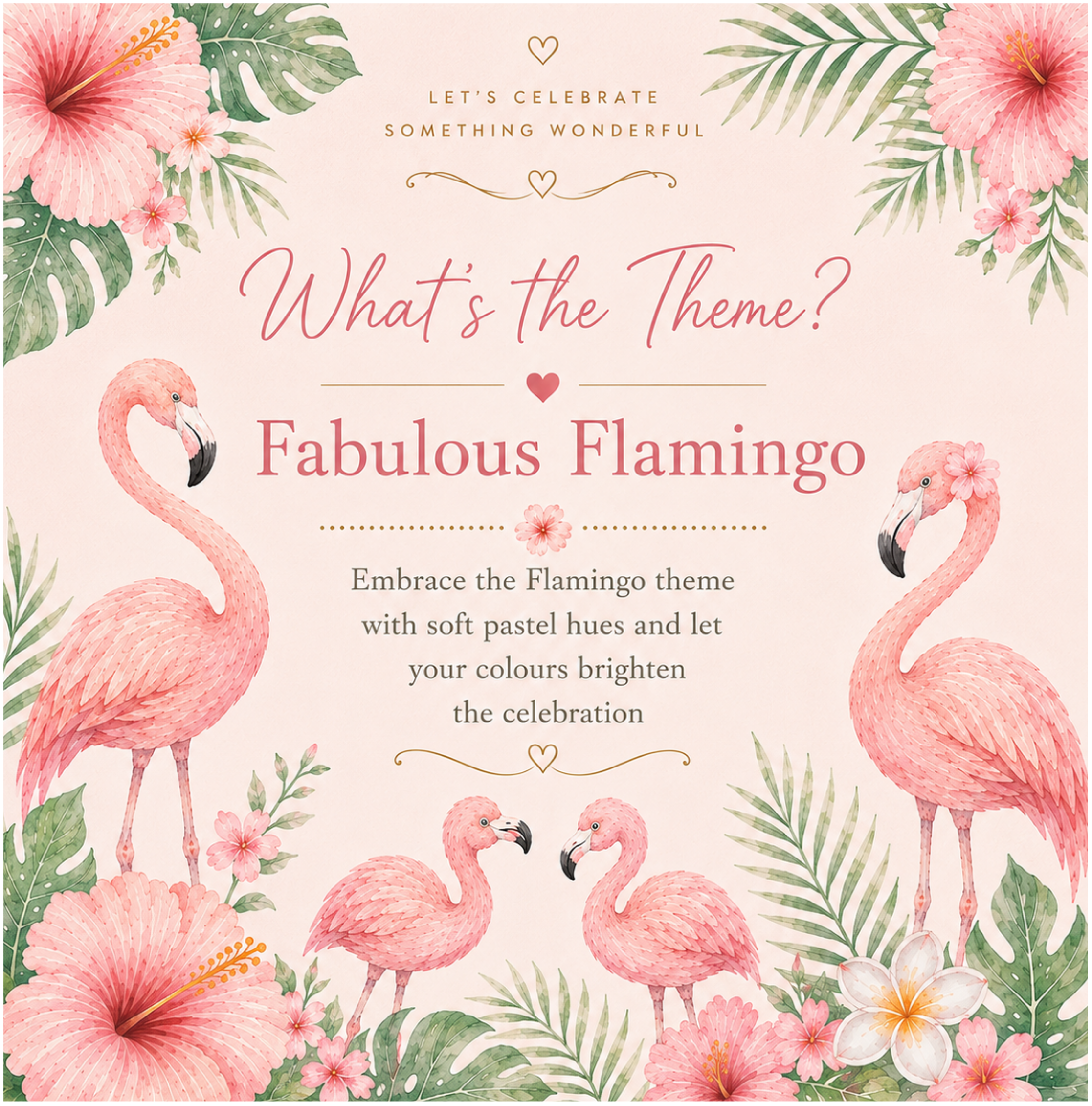 Colourful flamingo-inspired party setting